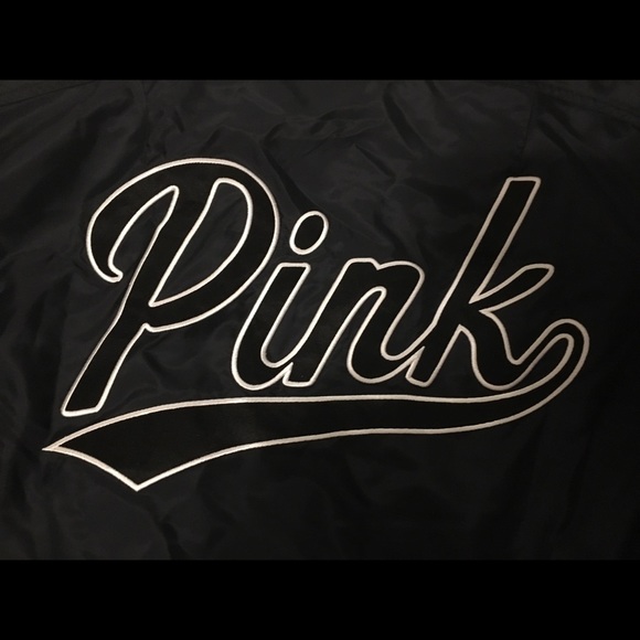 Victoria’s Secret PINK Black Flight Bomber Jacket - Picture 3 of 7